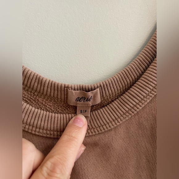 Aerie Brown Sweatshirt Material Tank Top - Picture 2 of 4